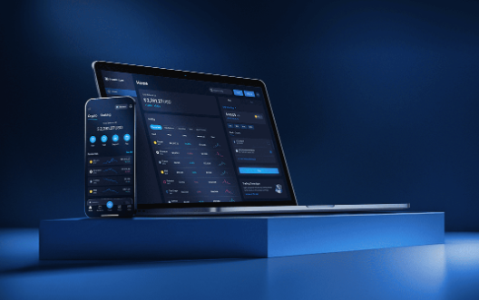Computer and mobile technology illustration for the WebWalletX.AI platform